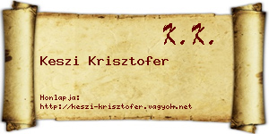 Keszi Krisztofer névjegykártya